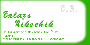 balazs mikschik business card